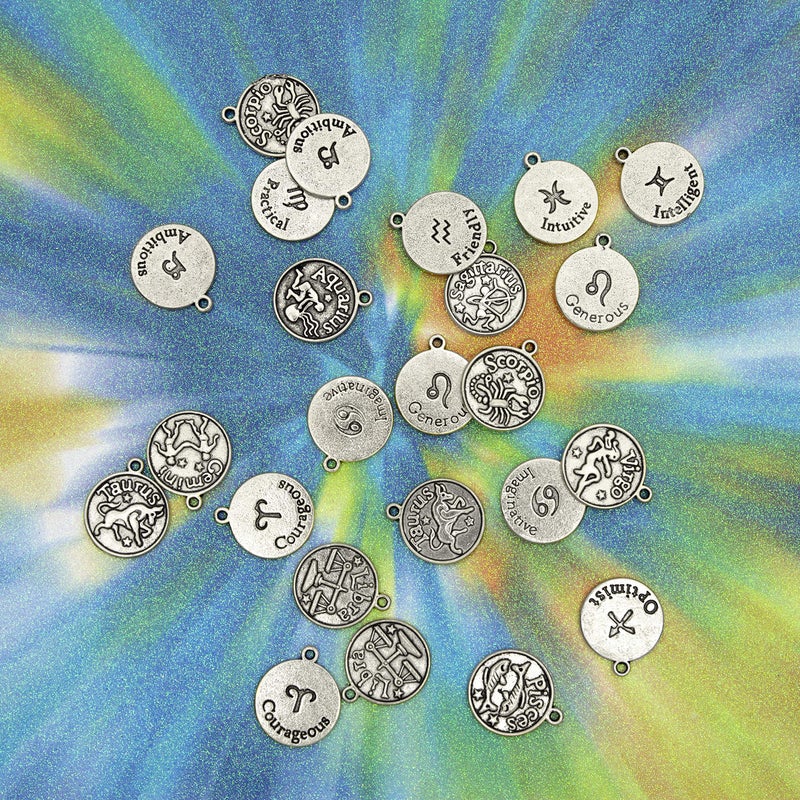 Cousin DIY 39999785 Zodiac Charm Set for Jewelry Making, Silver - Image 3